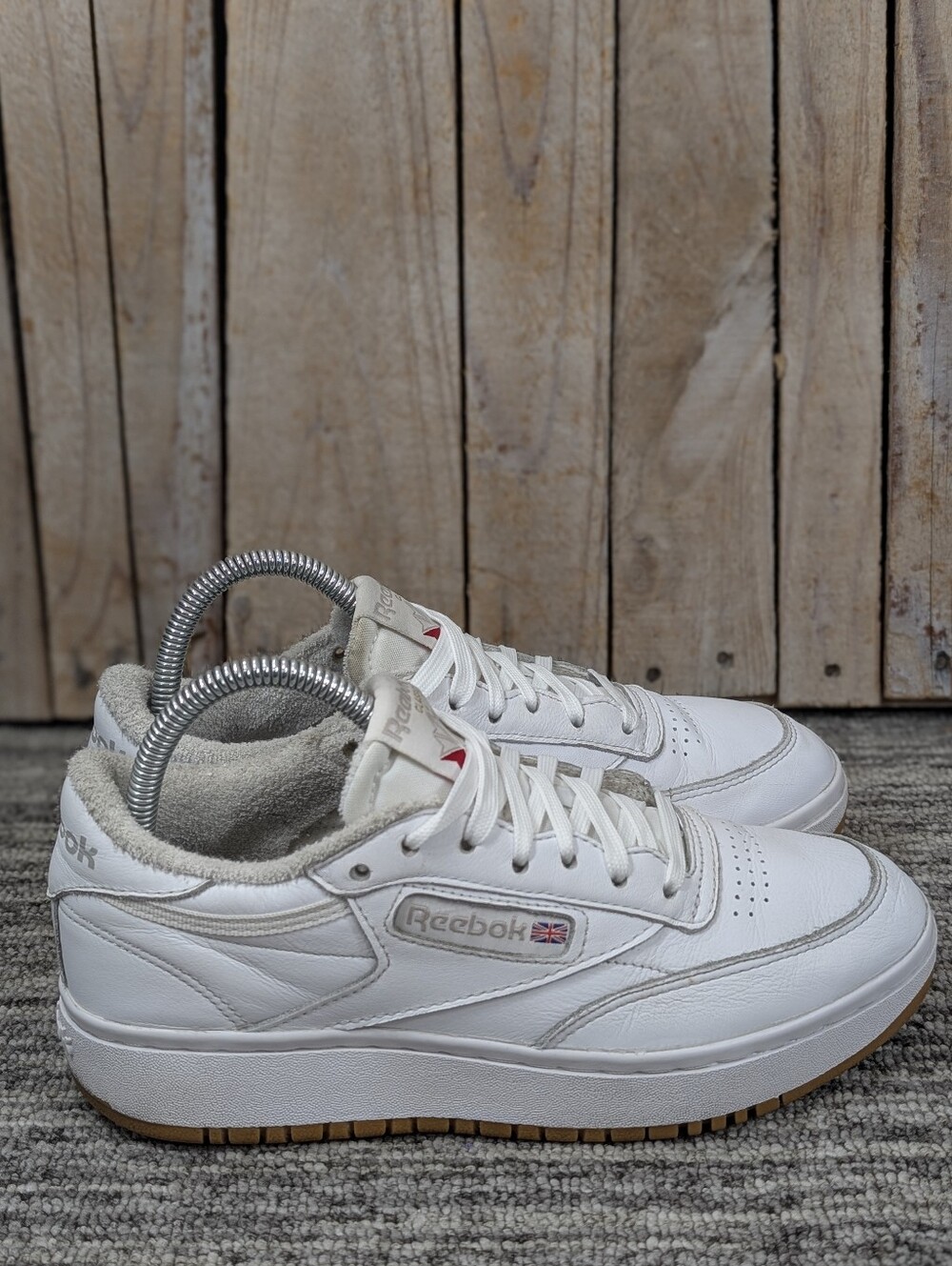 Reebok: Women's Classic Club C Double Platform - White Leather - Size 7.5